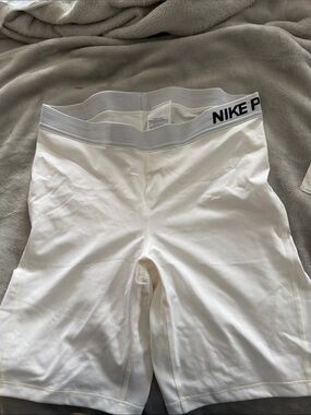 Nike White Performance Compression Shorts with Branded Waistband